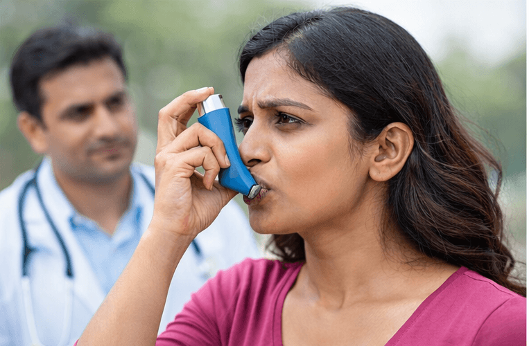 Asthma treatment using inhaler
